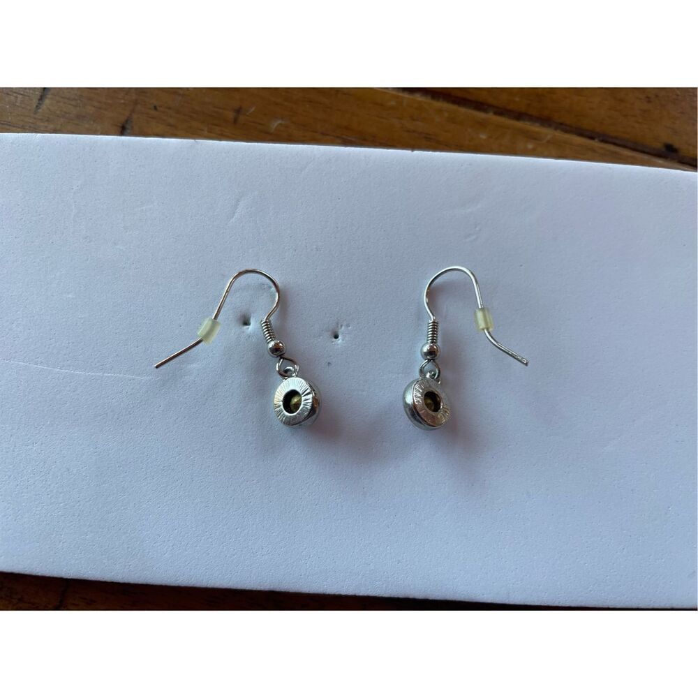 6mm Round Bezel-Set Created Ruby Dangle Earrings - image 3